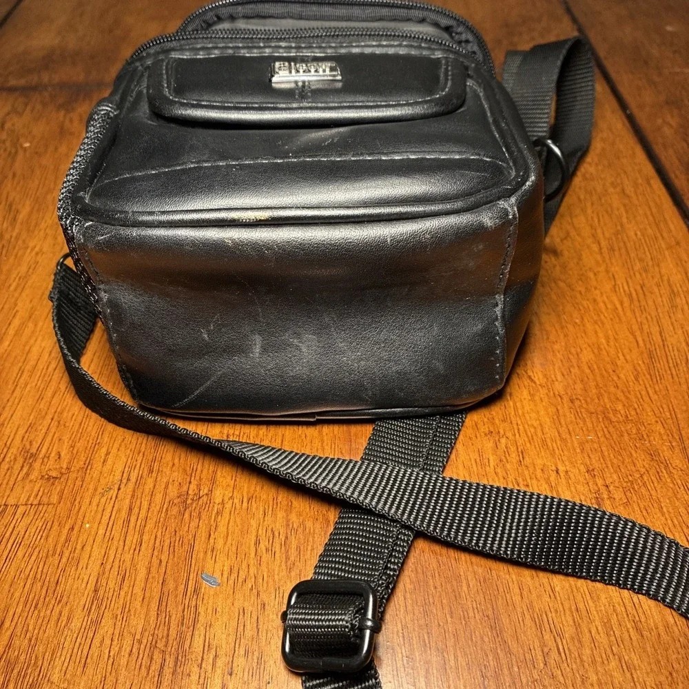 Icon Small Black Camera Storage Bag 6x5x3 Adjustable Strap